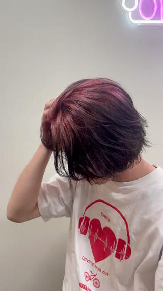ミディアム カラー パーマ メンズ 🦄カイ/メンズ ハイトーン/メイクのヘアスタイル