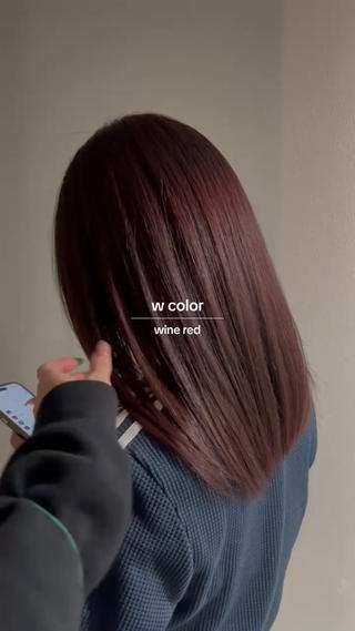 wカラー ワインレッド
ブリーチありでもブリーチなしでも可愛い暖色カラー
wカラーはminimoからワンカラーはホットペッパーからお待ちしております