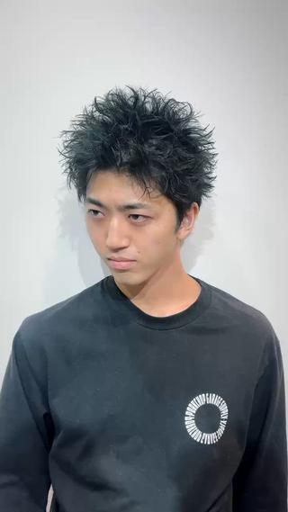 ショート パーマ ✂️メンズサロン✂️ SHINE✨浅野士稀のヘアスタイル