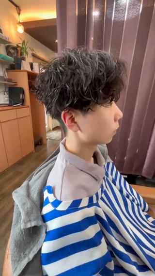 波巻きツイスパMIXのセンターパート 
