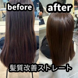 afterは手で乾かしただけです!