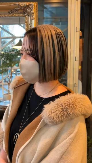 ミディアム カラー 西 優衣奈のヘアスタイル