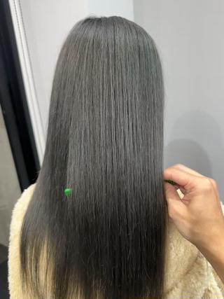 ロング カラー 透明感/ブリーチ縮毛 /髪質改善/星野純一のヘアスタイル