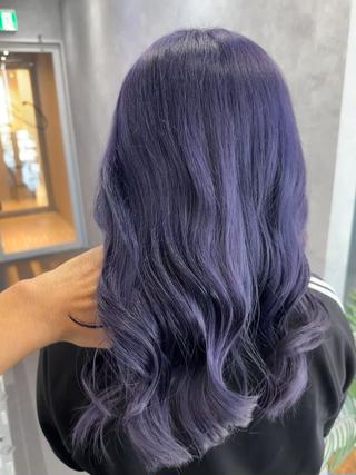 セミロング カラー 透明感/ブリーチ縮毛 /髪質改善/星野純一のヘアスタイル