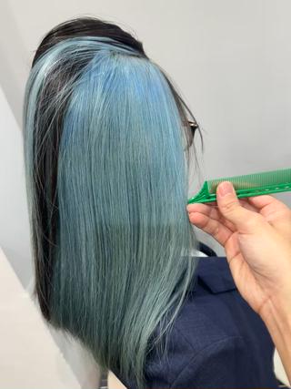 ロング カラー 透明感/ブリーチ縮毛 /髪質改善/星野純一のヘアスタイル