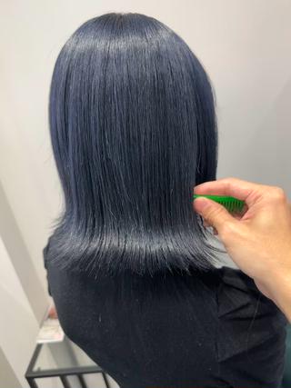 ミディアム カラー 透明感/ブリーチ縮毛 /髪質改善/星野純一のヘアスタイル