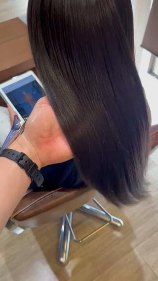 セミロング パーマ 権 燦易のヘアスタイル