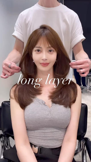 ロング 韓国レイヤーカット 髪質改善▫️水野有真のヘアスタイル