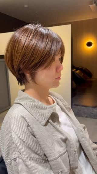 透け感ショート 