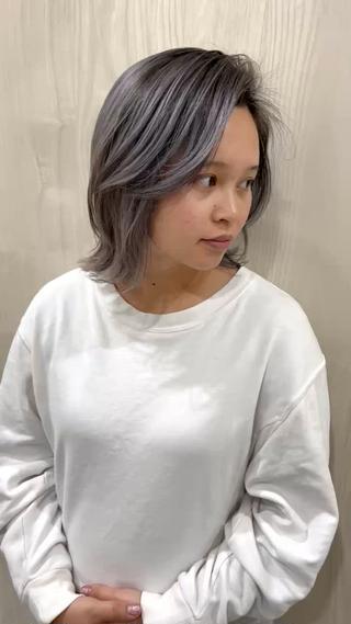 ミディアム カラー 似合わせ専門/透明感 /大津優樹のヘアスタイル