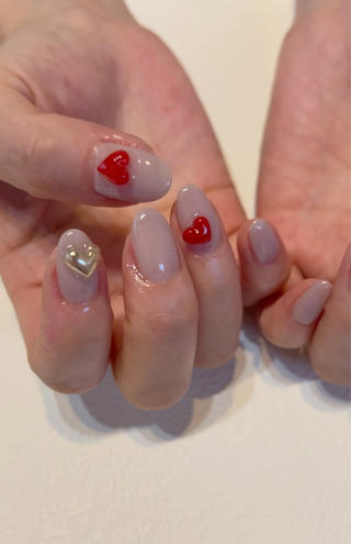 立体ハートネイル 