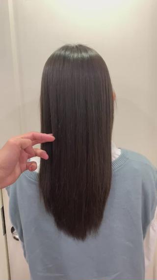 オイルやアイロンは何もせず、ただドライヤーで乾かしてこの艶感です!!