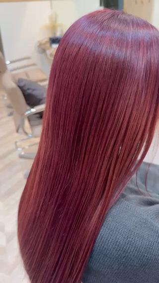 ブリーチ1回でできるCherry red  