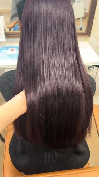 ロング カラー 韓国ヘア×髪質改善 縮毛矯正のヘアスタイル