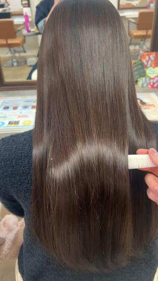 ロング カラー 韓国ヘア×髪質改善 縮毛矯正のヘアスタイル