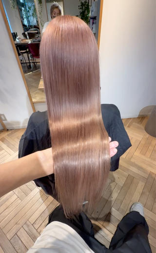 ブリーチベースのピンクベージュ