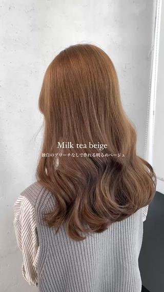 セミロング カラー パーマ シェアサロン　salowin所属・✨ブリーチなし透明感 カラー🥇ユースケのヘアスタイル