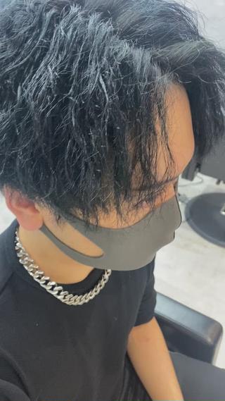 ショート カラー パーマ メンズ ツイストスパイラル/ メンズ特化/中川誠也のヘアスタイル