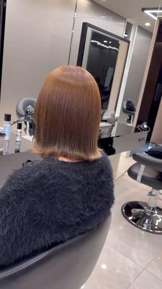 ミディアム カラー HARUKI MINATO japan 仙台店所属・✨【髪質改善/縮毛 矯正】✨ゆうほのヘアスタイル