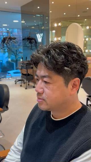 パーマ メンズ メンズ特化/ 透明感カラー/りなのヘアスタイル