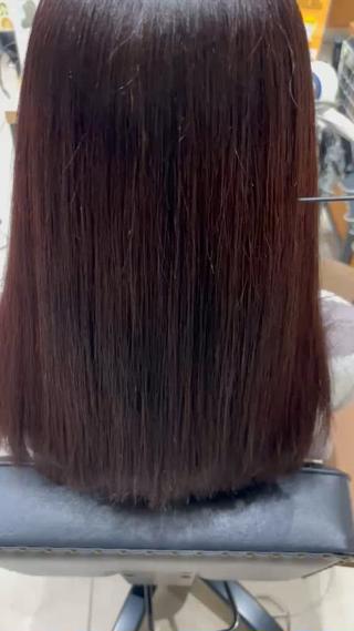 ヘアミルクとアイロン仕上げでこの質感です 