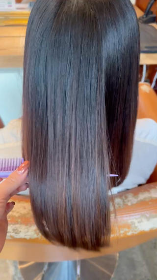 セミロング カラー 髪質改善カラー ベージュ🤎YUMEのヘアスタイル