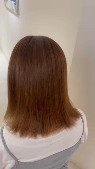 ミディアム 蜂須賀🐝縮毛矯正 ストレートパーマのヘアスタイル
