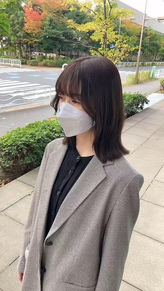 韓国風カラー    /   小顔カット　/    カシスブラウン
東銀座　/   マンツーマン美容室 