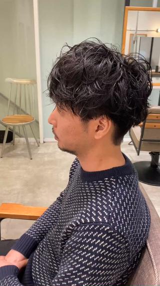 ショート パーマ メンズ keshiki大名所属・安部 真輝のヘアスタイル