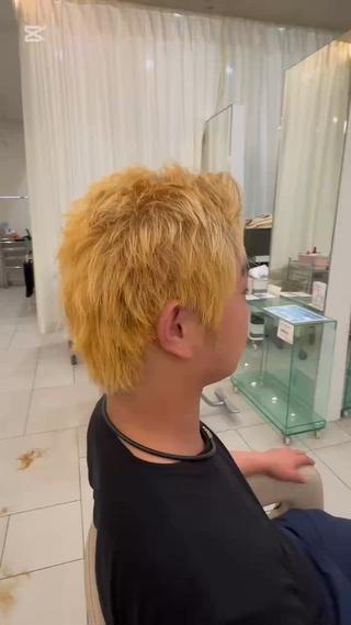 メンズ！金髪スパイキーショート 