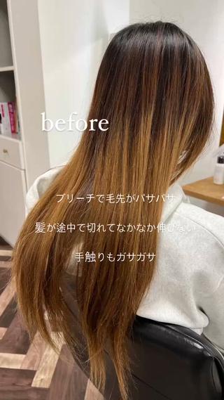 ロング 髪質改善/マツパ 垢抜け透明カラー衣笠のヘアスタイル