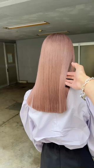 セミロング カラー ムラ修正💎 艶髪ハイトーン💎のヘアスタイル