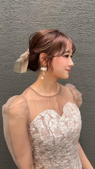 ヘアアレンジ monaヘアアレンジ 🎀/お呼ばれのヘアスタイル