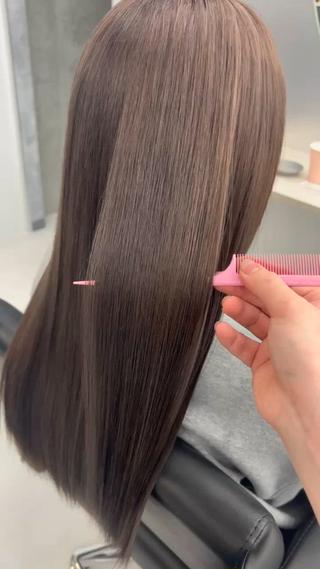 ロング カラー 👑垢抜け韓国ヘア ハッシュカット唯澄のヘアスタイル