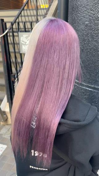 ロング カラー 👑垢抜け韓国ヘア ハッシュカット唯澄のヘアスタイル