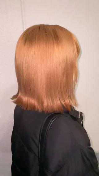 ミディアム 🎀ハイトーン/ 艶カラー/夕月🎀のヘアスタイル