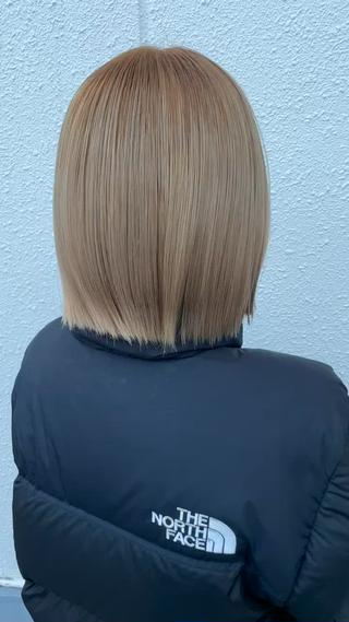 ミディアム 🎀ハイトーン/ 艶カラー/夕月🎀のヘアスタイル