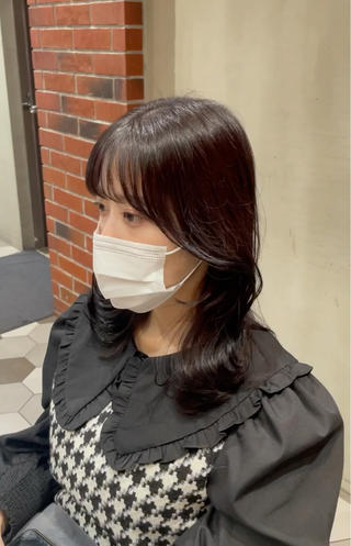 ミディアム カラー ヘアアレンジ 酸性縮毛矯正🧴韓国 レイヤー/髪質改善のヘアスタイル