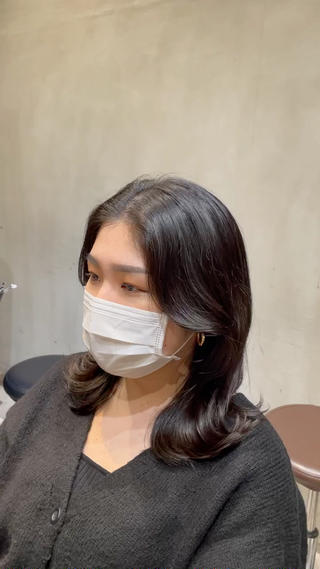 セミロング カラー ヘアアレンジ 酸性縮毛矯正🧴韓国 レイヤー/髪質改善のヘアスタイル