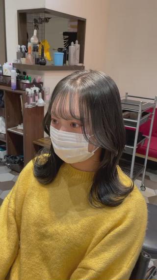 ミディアム カラー ヘアアレンジ 酸性縮毛矯正🧴韓国 レイヤー/髪質改善のヘアスタイル