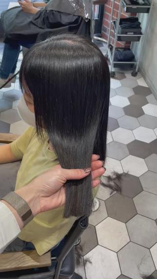 セミロング カラー ヘアアレンジ 酸性縮毛矯正🧴韓国 レイヤー/髪質改善のヘアスタイル