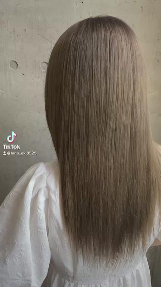 セミロング パーマ 田中 アキオのヘアスタイル