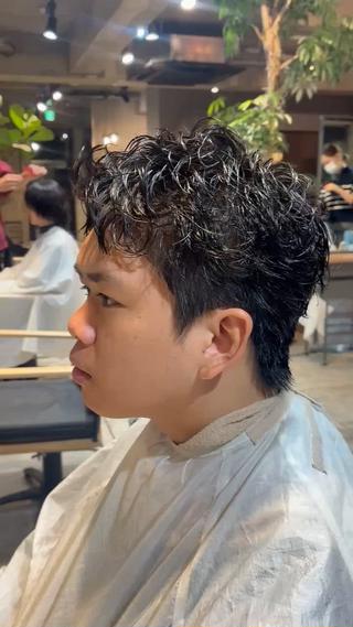 ショート パーマ メンズ メンズパーマ/大庭 亨仁　表参道のヘアスタイル