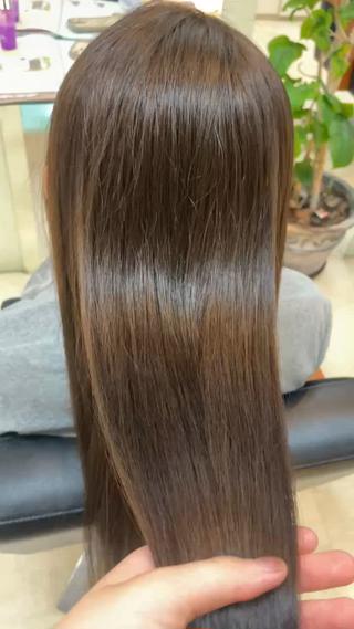 ロング 縮毛矯正/垢抜け暗髪 アヤカのヘアスタイル