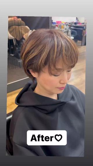 ショート カラー きむえり/髪質改善 /セット/カラーのヘアスタイル