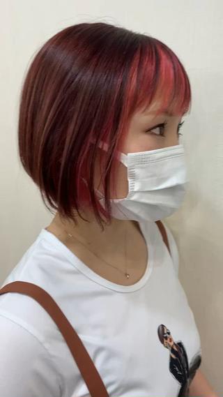 ミディアム カラー きむえり/髪質改善 /セット/カラーのヘアスタイル