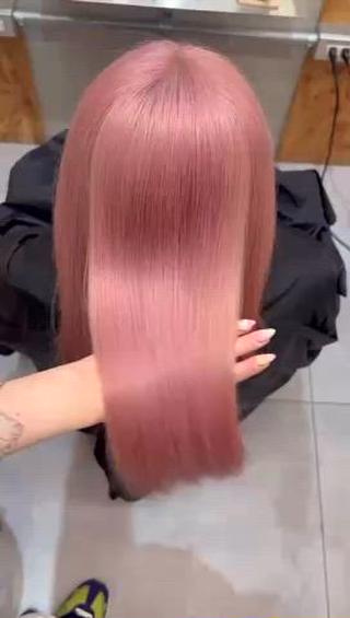 ロング カラー ハイトーン縮毛/暖色 なーな🎀🤍のヘアスタイル