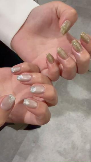 レイヤーマグと秋っぽチェックのアシメデザインです 