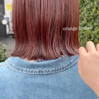 ミディアム カラー 🍊暖色×顔周り 🍊cocoroのヘアスタイル