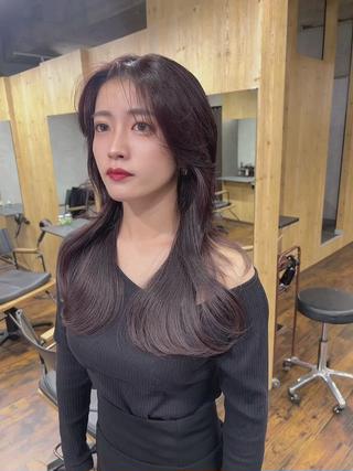 セミロング カラー ヘアアレンジ foi. フォワ所属・🇰🇷韓国トレンド ヘア🇰🇷高田のヘアスタイル